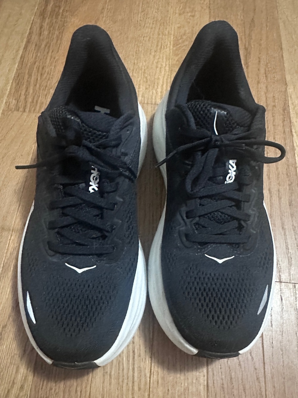 Hoka Black and White Running Sneakers